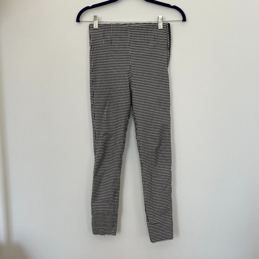 Zara B&W Houndstooth Legging Pants with Zipper, Size S
